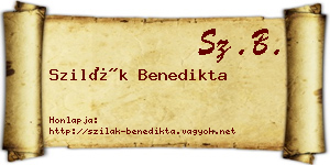Szilák Benedikta névjegykártya